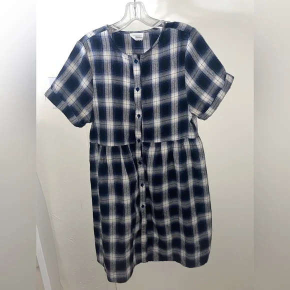 blue plaid babydoll dress Blue Plaid Babydoll Dress  Gabi Swimwear